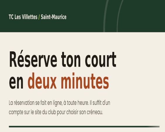 RESERVATION COURTS DE TENNIS